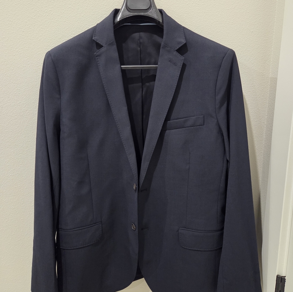 NWOT Lands' End Navy Men's Blazer Tailored Fit, stretch 42 Regular.